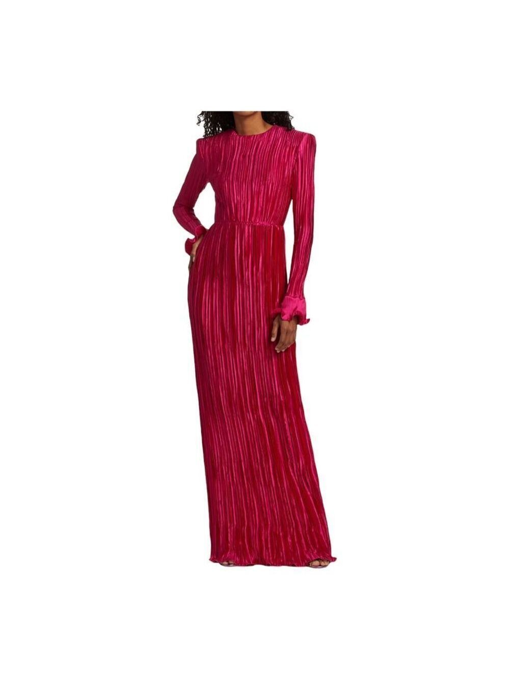 Andrew Gn Pleated Silk Column Gown Size 4 (36) NWT